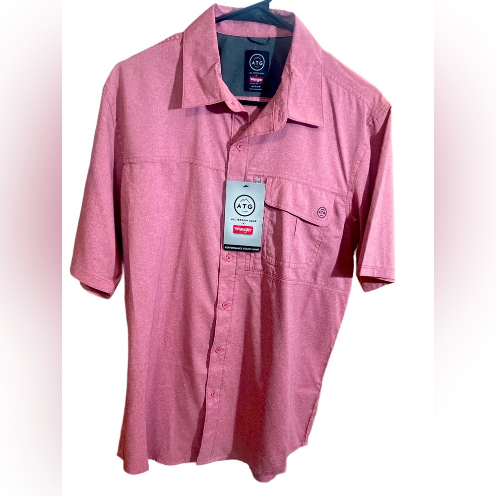 Wrangler Men's Casual Red Button Down Shirt